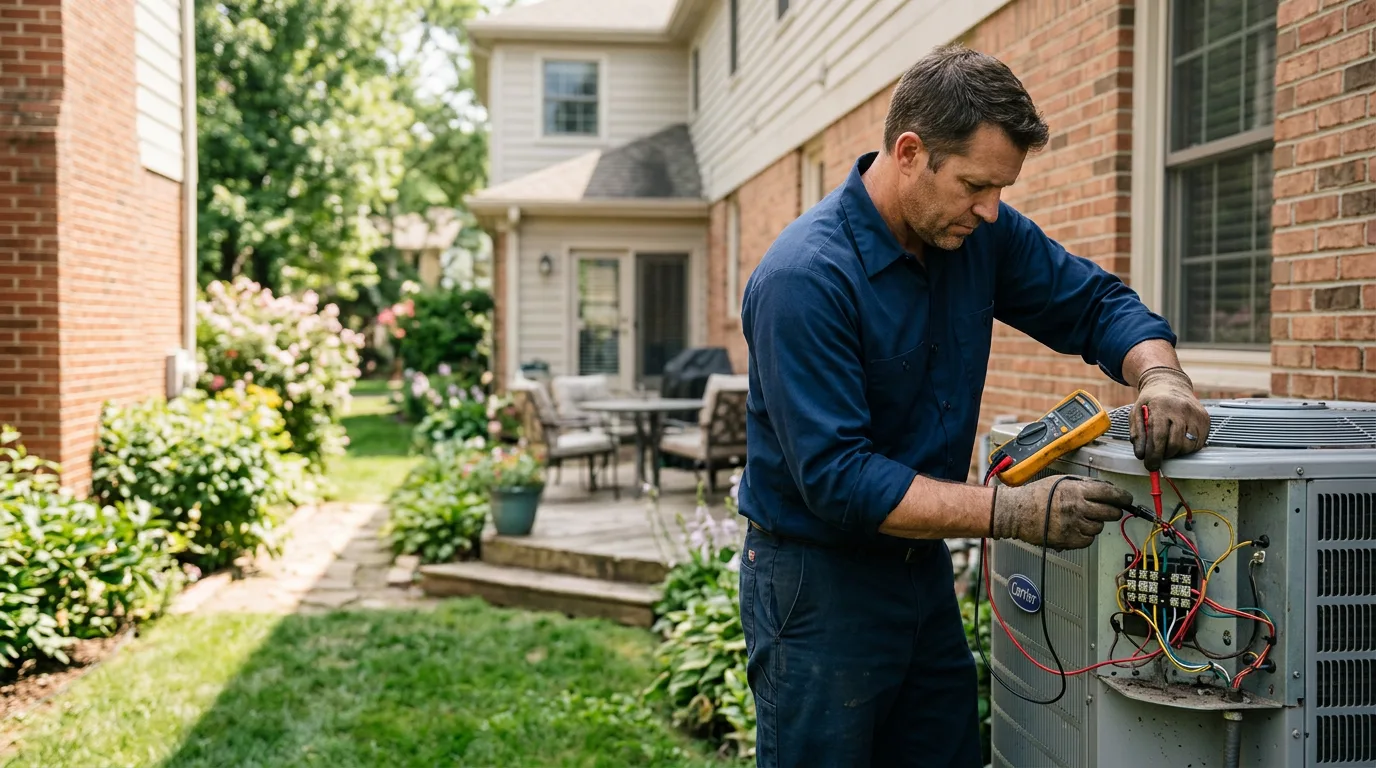 HVAC technician working near Grand Prairie, TX